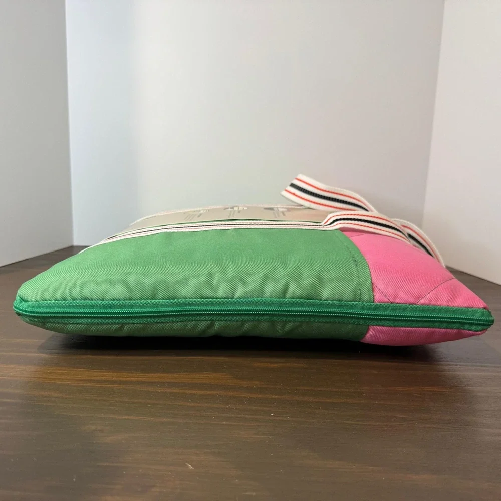 Hunter Water-Resistant Outdoor Blanket Picnic Tote Pink Green 60x70 New